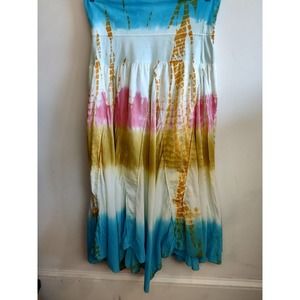 Boho Tie Dyed Maxi Skirt XL Baba Cotton